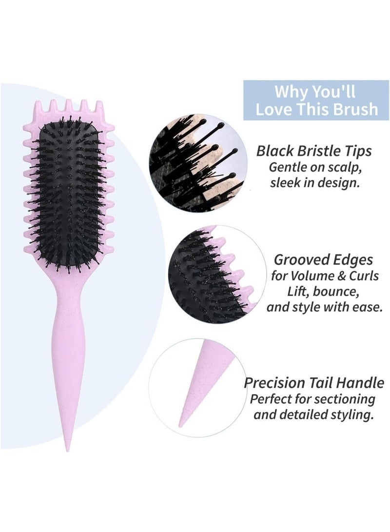 Curly Hair Brush Styling, Wet & Dry Detangler Hair Brush, The Essential Tool For Shaping & Styling Your Curls Multicolor - Image 4